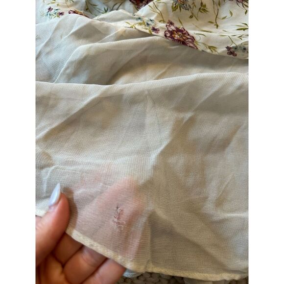 Vintage Cache Midi Cream Floral Dress Size Medium - Picture 6 of 8